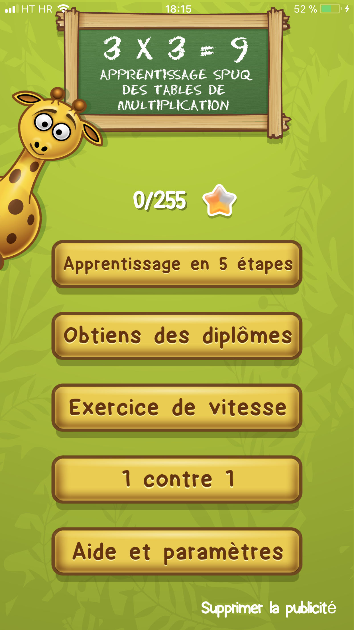 Table de multiplication App Exemple 1