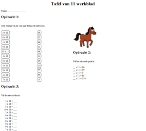 11 times table
