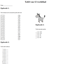 12 times table
