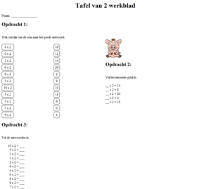 2 times table