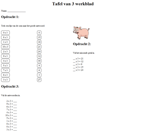 3 times table