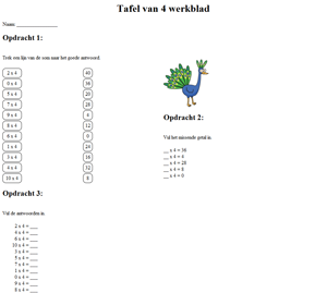 4 times table