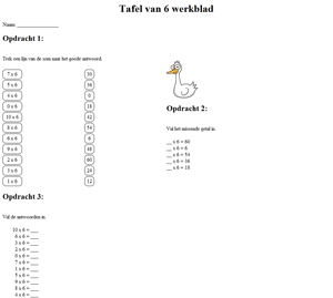6 times table